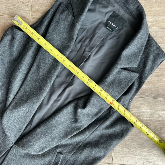 Trouvé sleeveless wool blend long vest jacket with lapel and hook closure Large - Picture 14 of 14